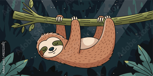 slow loris on a forest branch