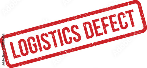 Red textured stamp marking a logistics defect, useful for highlighting errors in supply chain and product delivery