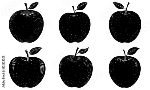 Hand-drawn apples for a vintage feel, perfect for food blogs, farmers markets, or healthy living campaigns, evokes freshness and organic goodness