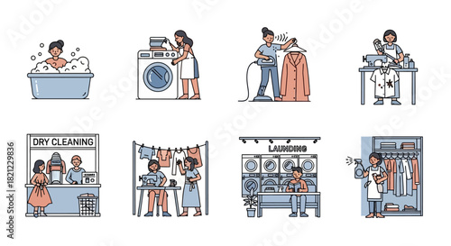 Laundry and Dry Cleaning Process Washing, Ironing, and Maintaining Clothes for Cleanliness and Care
