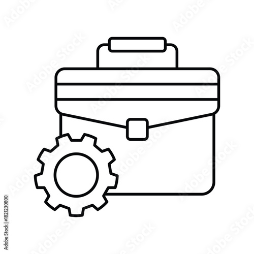 Business Management icon with white background vector stock illustration