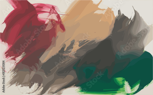 Abstract brush strokes art with earthy hues forming blended artistic design