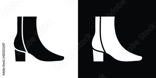 Ankle boots icons vector silhouette design. Vector flat graphic design illustration.