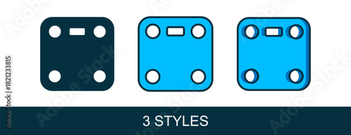 Filled outline Bathroom scales icon isolated on white background. Weight measure Equipment. Weight Scale fitness sport concept. Vector