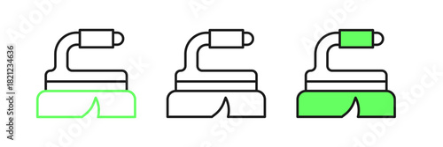 Set line Brush for cleaning icon isolated on white background. Cleaning service concept. Vector