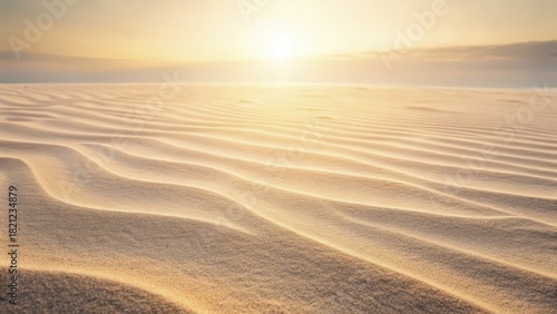 Golden dunes at sunset, a captivating landscape of endless rolling sand ridges