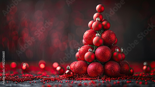 Christmas tree made of red balls.