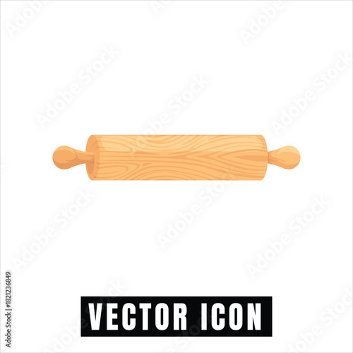 Classic wooden rolling pin for baking and dough preparation