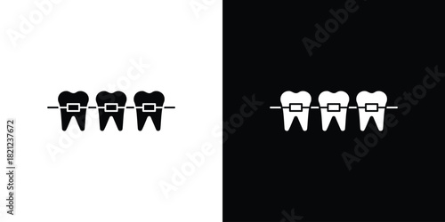 Braces icons vector silhouette design. Vector flat graphic design illustration.