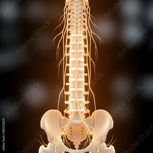 Spinal Cord and Nerves Anatomy Illustration