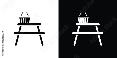 Camp table icons vector silhouette design. Vector flat graphic design illustration.