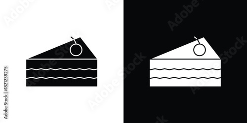 Cake piece icons vector silhouette design. Vector flat graphic design illustration.