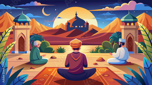 Illustration of a parent with two children icon