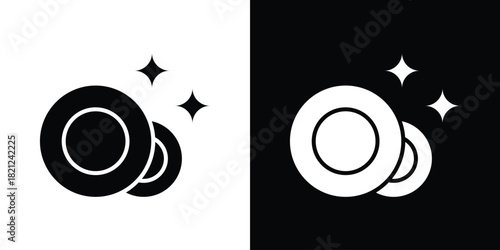 Clean plate icons vector silhouette design. Vector flat graphic design illustration.