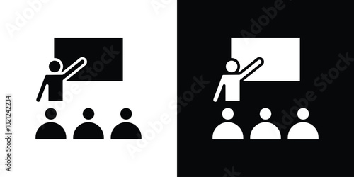Classroom icons vector silhouette design. Vector flat graphic design illustration.