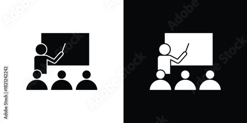 Classroom icons vector silhouette design. Vector flat graphic design illustration.