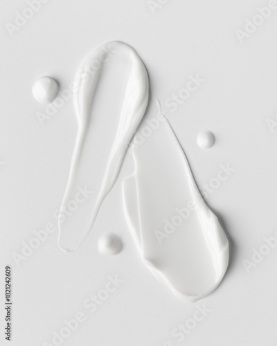 White Cream Smear on Light Background
