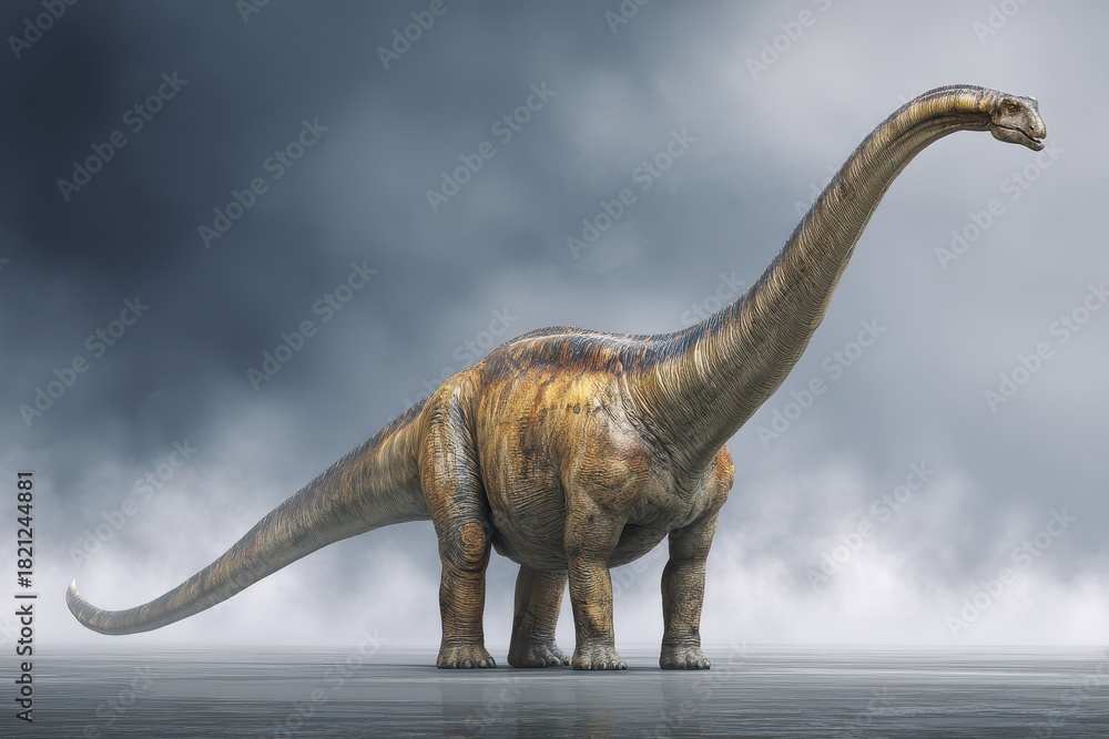 Fototapeta premium Massive Argentinosaurus: A Three-Dimensional Illustration of a Giant Herbivore from the Cretaceous Era