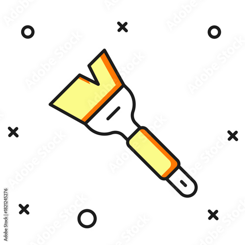 Filled outline Beekeeping brush icon isolated on white background. Tool of the beekeeper. Flat filled outline style with shadow. Vector