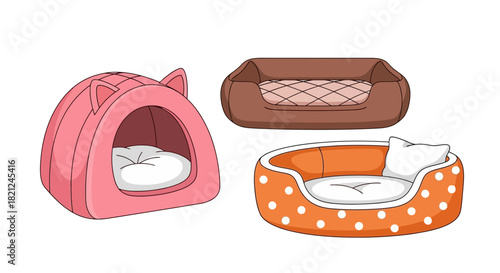 Pet Beds Collection Cozy Shelters and Comfortable Lounges for Cats and Dogs