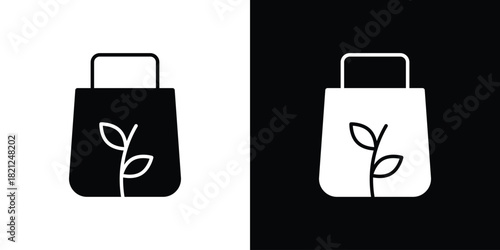 Eco bag icons vector silhouette design. Vector flat graphic design illustration.