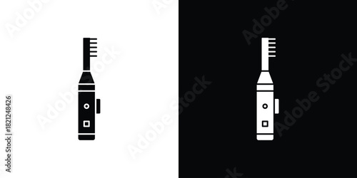 Electric toothbrush icons vector silhouette design. Vector flat graphic design illustration.