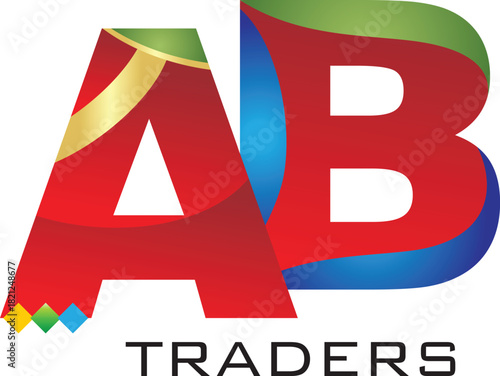 Ab traders creative logo concept for business and company advertising with unique style it attracts customers and is suitable for advertising