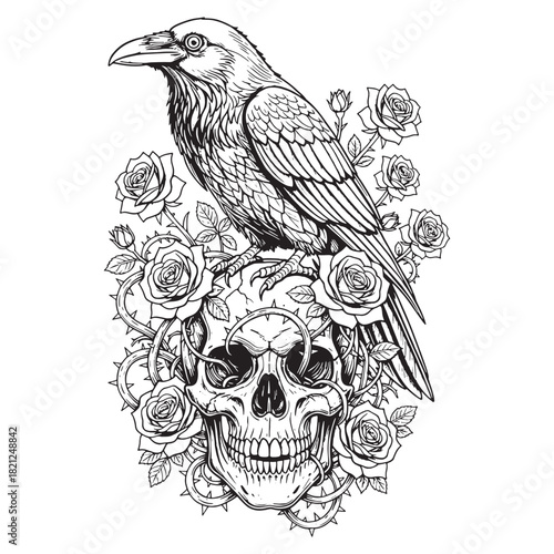 illustration vector graphic of tattoo sketch