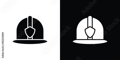 Firefighter helmet icons vector silhouette design. Vector flat graphic design illustration.