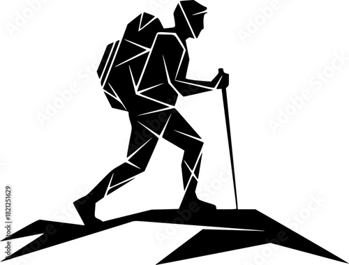 hiker silhouette illustration
