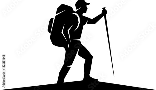 hiker silhouette illustration
