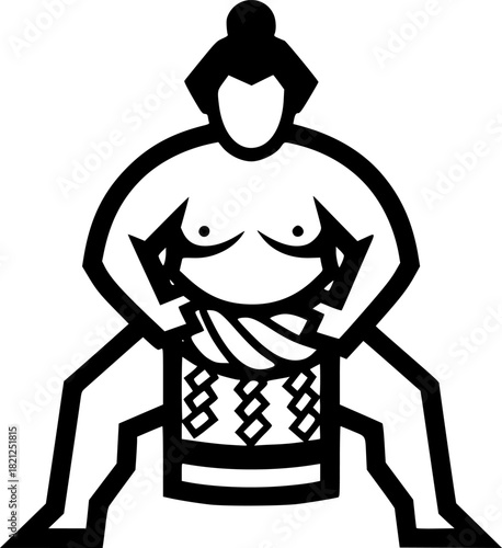 sumo wrestler cartoon vector illustration
