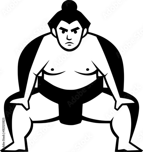 sumo wrestler cartoon vector illustration
