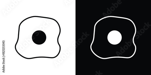 Fried egg icons vector silhouette design. Vector flat graphic design illustration.