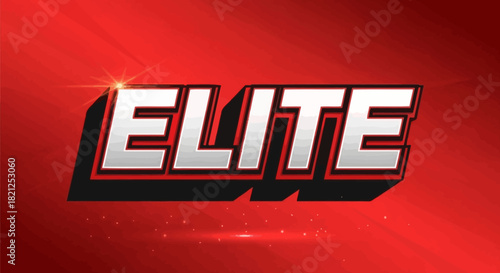 Elite Graphic Striking Design in Red with Bold Text and Shadow for Versatile Use