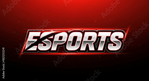 Esports logo with a red and black gradient and a bold white font, representing professional gaming and competitive online play