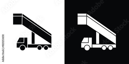 Gangway truck icons vector silhouette design. Vector flat graphic design illustration.