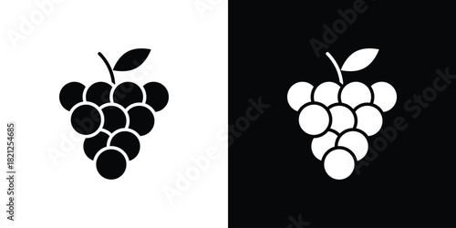Grape icons vector silhouette design. Vector flat graphic design illustration.