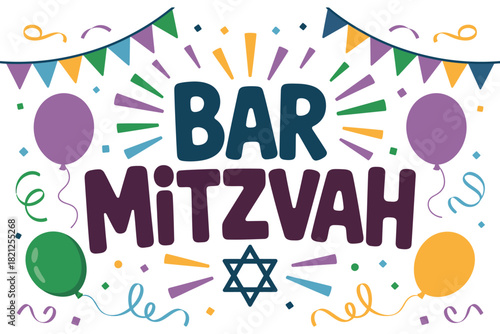 Bar Mitzvah celebration with balloons and festive decorations.