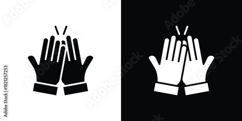 High Five icons vector silhouette design. Vector flat graphic design illustration.