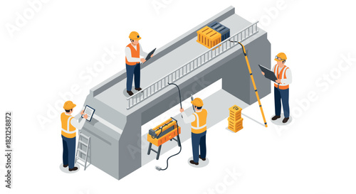 Construction workers practicing safety on site