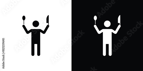 Hungry human icons vector silhouette design. Vector flat graphic design illustration.