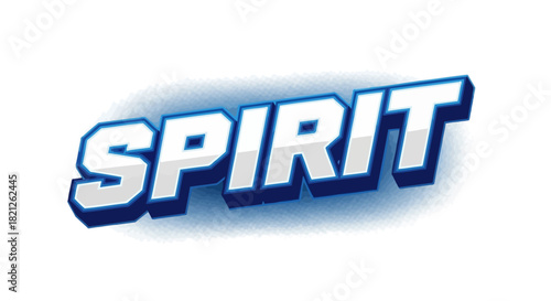 The word SPIRIT is displayed in bold, blue, and white 3D lettering with a shadow effect.