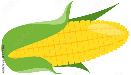 Fotografía Simple peeled corn on the cob illustration