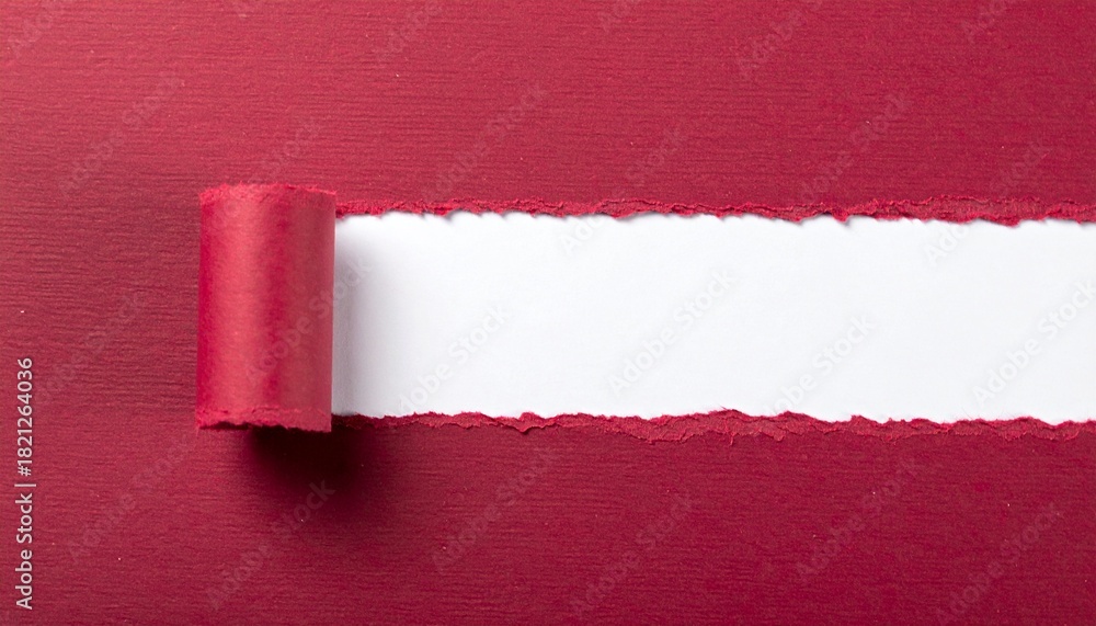 Obraz premium Torn Paper Reveal on Red