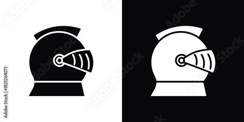 Knight helmet icons vector silhouette design. Vector flat graphic design illustration.