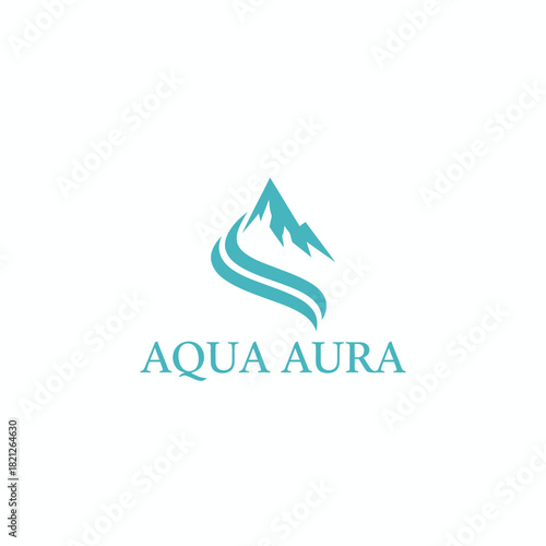 Free Download Aqua Aura Mountain Wave Clean Water Logo - GFXLoad