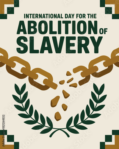 International Day for the Abolition of Slavery Breaking Chains Symbol