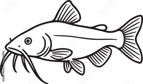 A line art cat fish