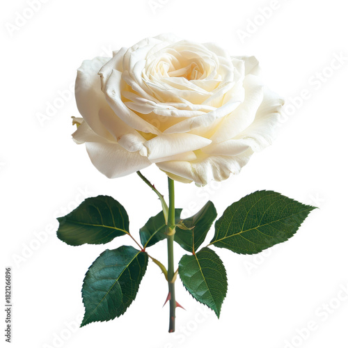 Delicate White Rose Stands out Against a Clean Background